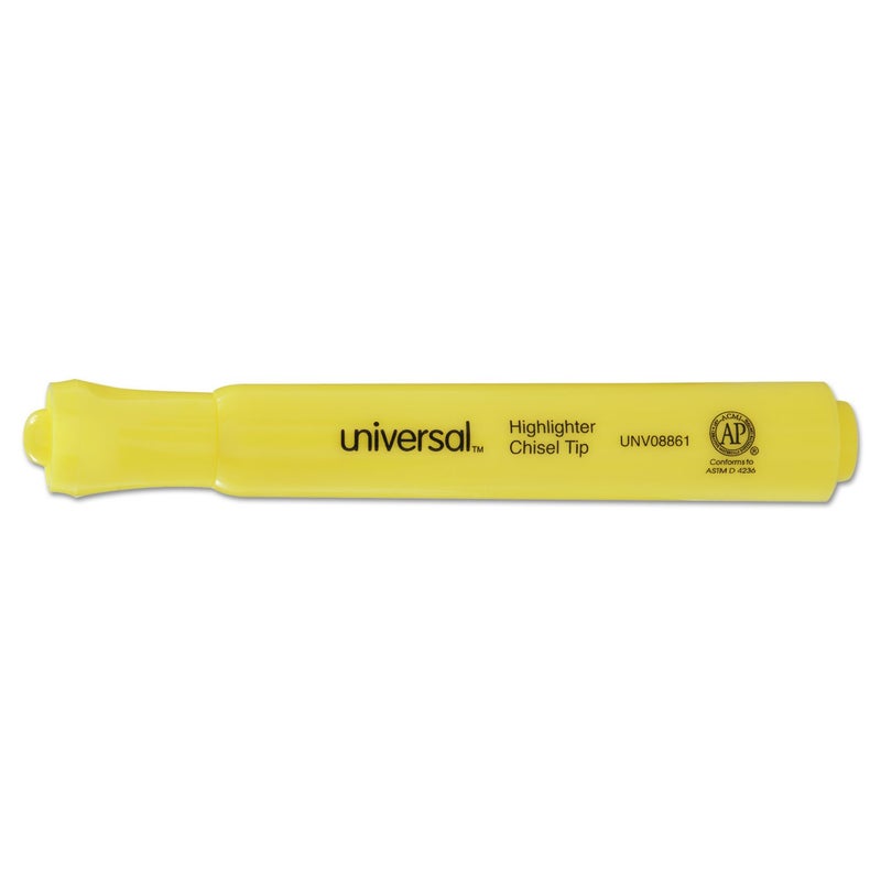 Universal 08861 Desk Highlighter, Chisel Tip, Fluorescent Yellow (Pack of 12) - Image 2